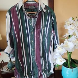 Vintage 90s Corduroy Stripe Button Down